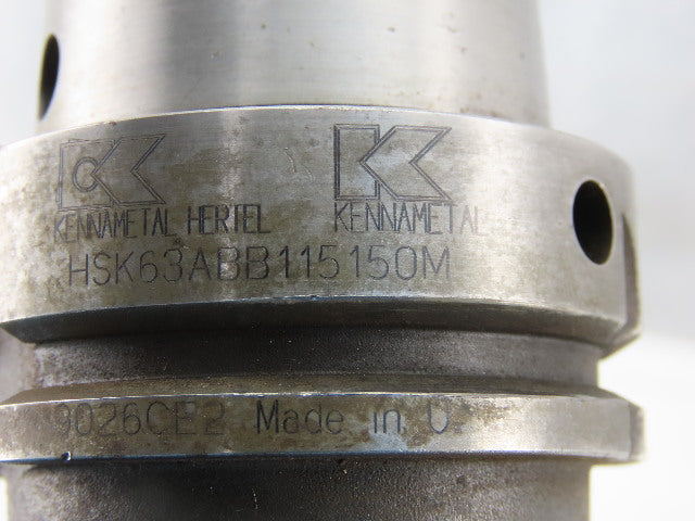 Kennametal HSK63ABB115150M Rotating Milling Cutting Tool Holder HSK63A 1.5" x 5"