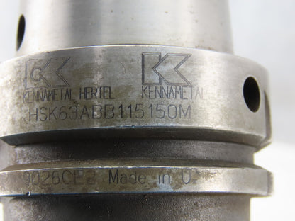 Kennametal HSK63ABB115150M Rotating Milling Cutting Tool Holder HSK63A 1.5" x 5"