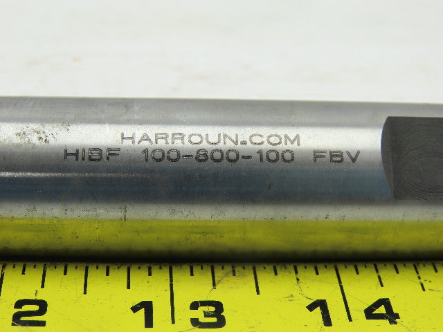 Harroun HIBF 100-800-100 FBV 1" Carbide Indexing Flat Bottom Cutter 1" Shank 8"L