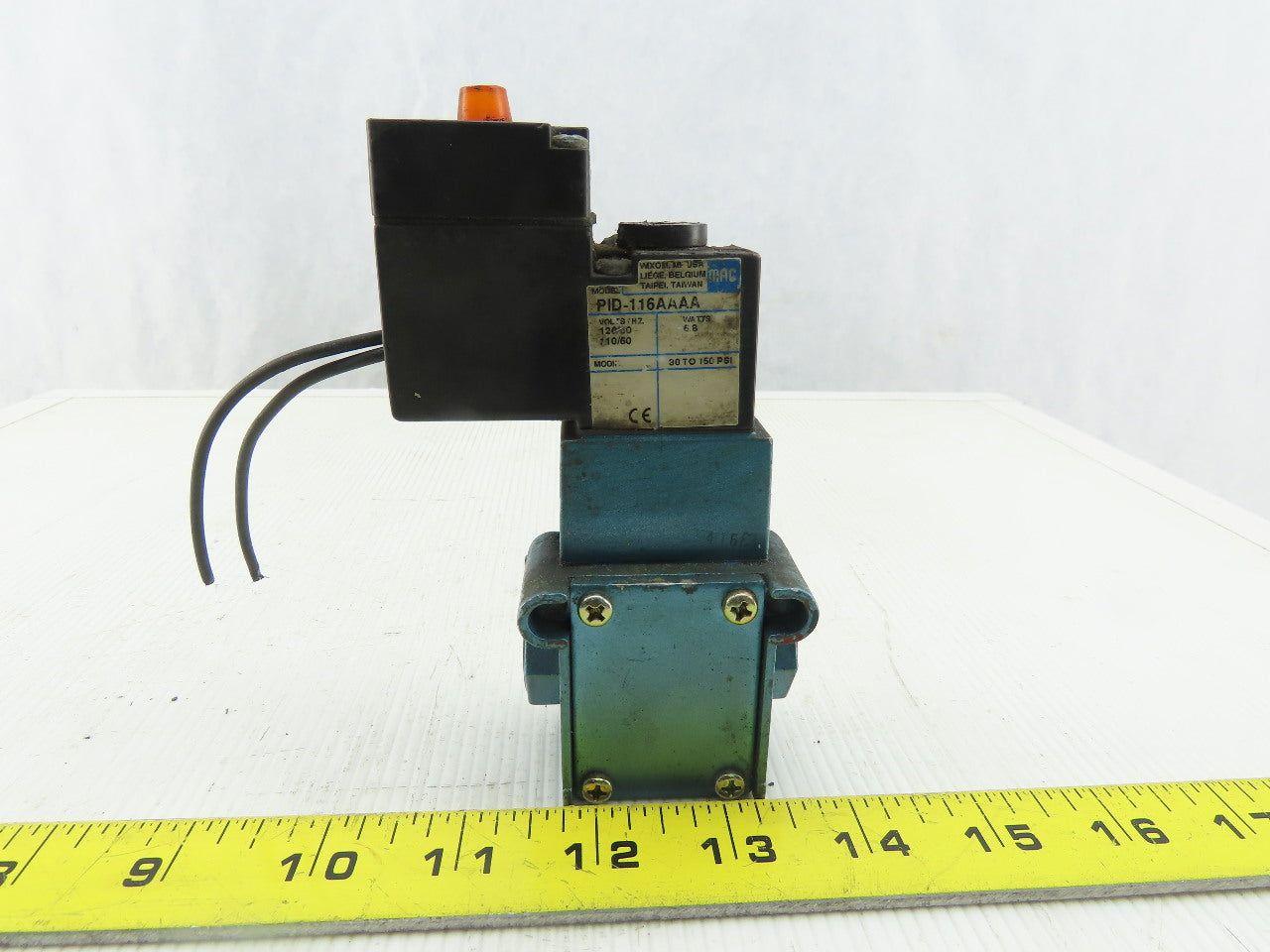 MAC 55B-12-PI-611AA Pneumatic Solenoid Valve W/PID-116AAAA 120V Coil 3/8" NPT