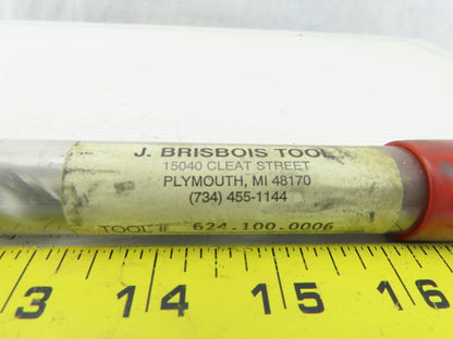 Brisbois 28529 15mm Carbide 2 Flute 118° Drill Tang Shank 12" OAL