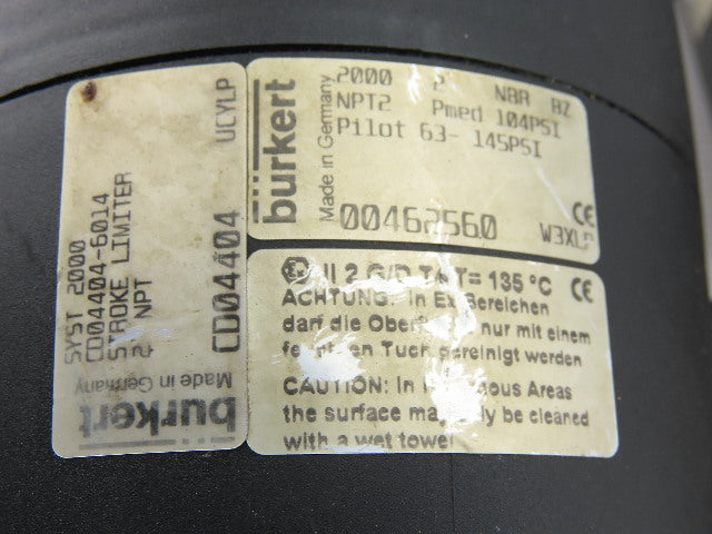 Butrkert 00462560 Pneumatic Assembly for Angle Valve Parts or Repair Lot of 4