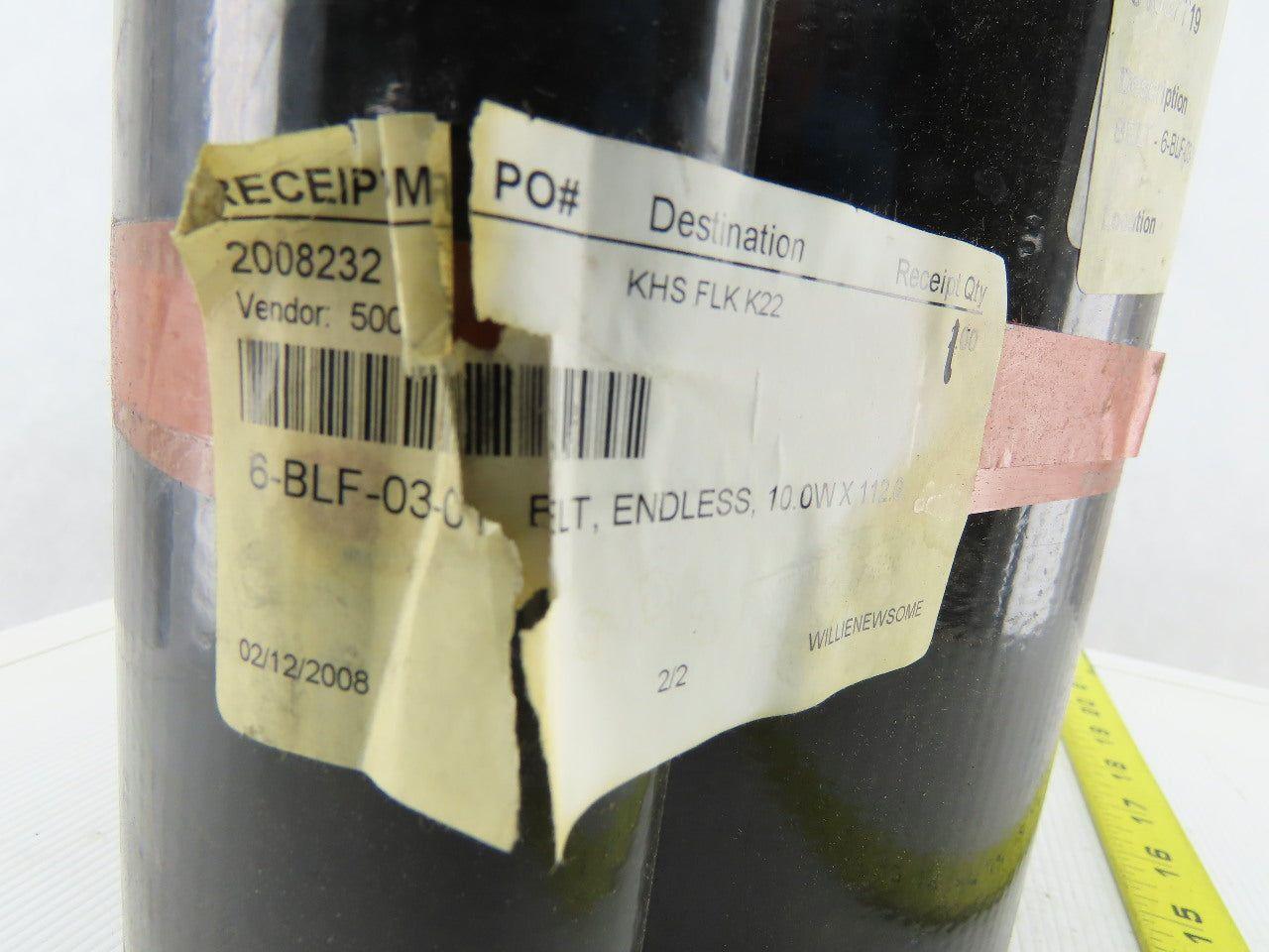 10" x 120" PVC Woven Back Smooth Top Endless Loop Conveyor Belt