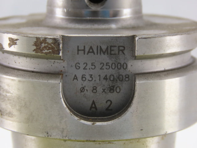 Haimer G 2.5 25000 A63.140.08 8mm Bore 80mm Projection A2 HSK Shank Tool Holder