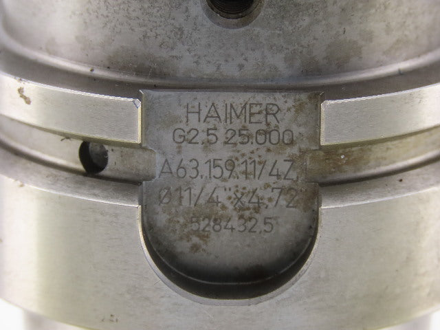 Haimer A63.159.11/4Z 1-1/4" Bore HSK63A Shrink Fit Tool Holder 4.72" Projection