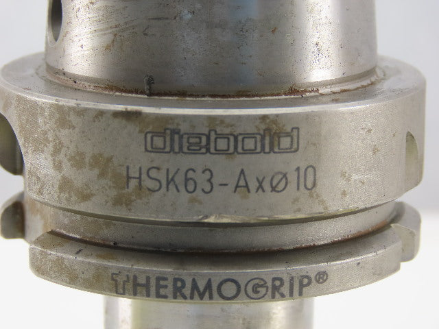 Diebold ThermoGrip HSK63A 10mm Bore Shrink Fit Tool Holder 2-1/2" Projection