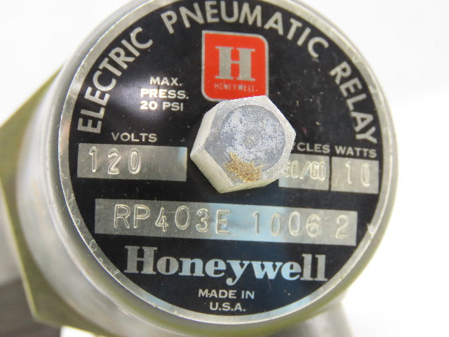 Honeywell RP403E 1006 2 Electric Pneumatic Relay 120V