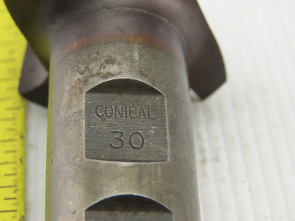 2-1/8" OD 30° Conical 4 Flute End Mill 1" Weldon Shank 4" OAL