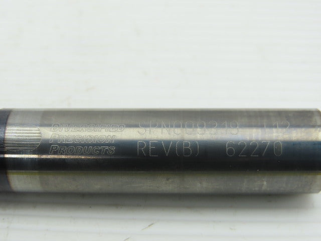 Diversified SPN009319-T12 12mm 4 Straight Flute Coolant Fed Drill 16mm Shank