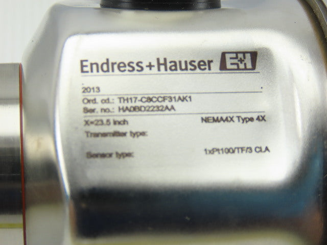 Endress Hauser TH17-C8CCF31AK1 Sanitary RTD 23.5" Temperature Probe