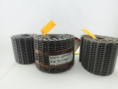 6" Poly Gray Chain Conveyor Belt Lot of 3 Rolls 158" Total See Description