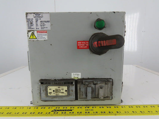 Daykin GPFB-03 Enclosed Transformer Disconnect 1500VA 480V Pri 120V Sec 1PH