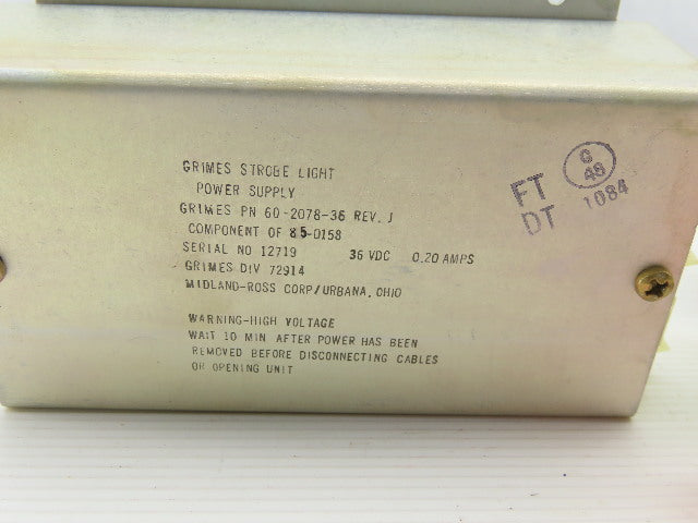 Grimes Series 158 Strobe Back-Up Warning Light System for Industrial Fork Truck