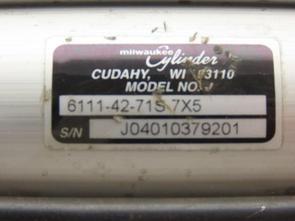 Milwaukee Cylinder 611-42-715S7X5 Pneumatic Air Cylinder 5" Stroke 2" Bore