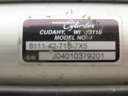 Milwaukee Cylinder 611-42-715S7X5 Pneumatic Air Cylinder 5" Stroke 2" Bore