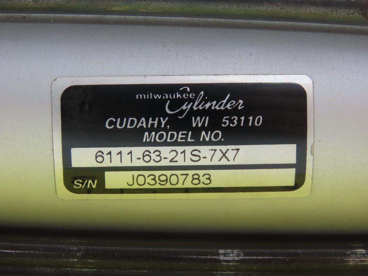 Milwaukee Cylinder 6111-63-21S-7x7 Pneumatic Air Cylinder 7" Stroke 2" Bore