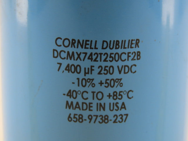 Cornell Dubilier DCMX74T250CF28 7,400uF 250VDC -10% +50% Capacitor