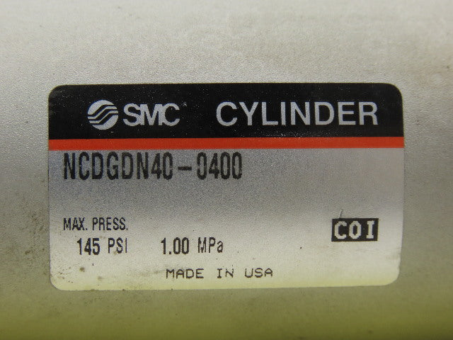 SMC NCDGDN40-0400 Pneumatic Air Cylinder 1-3/4" Bore 4" Stroke 145 psi