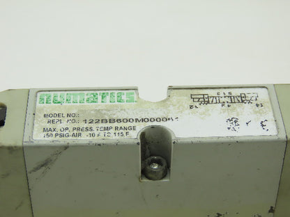 Numatics 122BB600M000061 Solenoid Air Valve 24vdc Coil W/Manifold Block