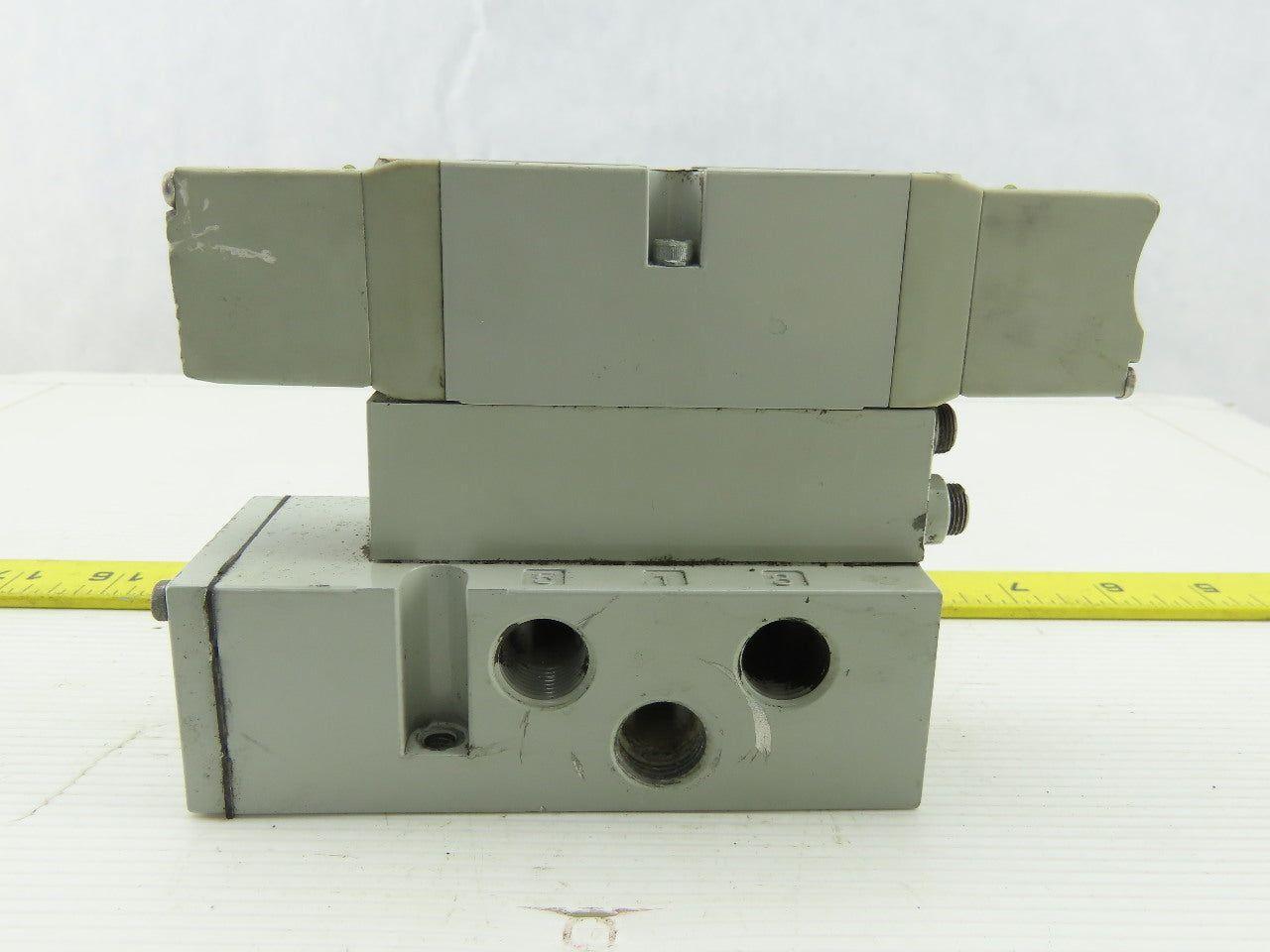 Numatics 122BB600M000061 Solenoid Air Valve 24vdc Coil W/Manifold Block