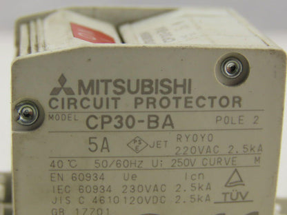 Mitsubishi CP30-BA 5A Circuit Protector 2 Poles 220V