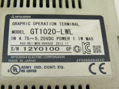 Mitsubishi GT1020-LWL Operator Interface Terminal