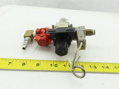 SMC AW2002BE Pneumatic Filter Regulator Lockout Valve Pressure & Switch Assembly