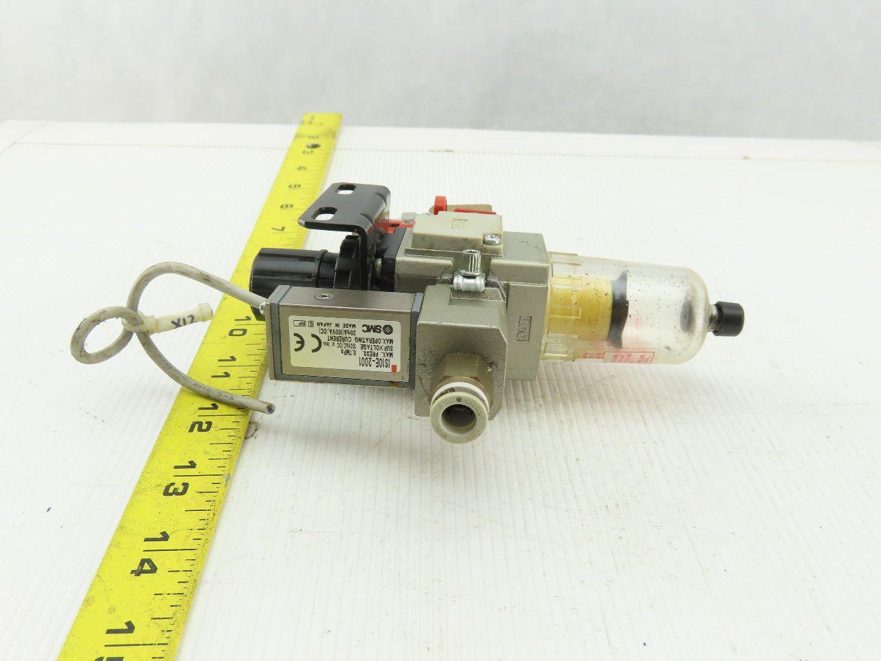 SMC AW2002BE Pneumatic Filter Regulator Lockout Valve Pressure & Switch Assembly