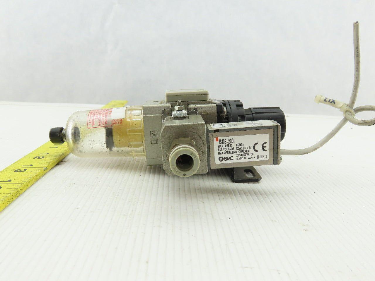 SMC AW2002BE Pneumatic Filter Regulator Lockout Valve Pressure & Switch Assembly