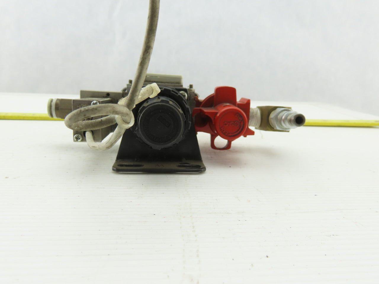 SMC AW2002BE Pneumatic Filter Regulator Lockout Valve Pressure & Switch Assembly