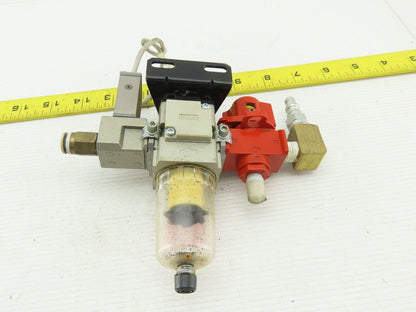 SMC AW2002BE Pneumatic Filter Regulator Lockout Valve Pressure & Switch Assembly