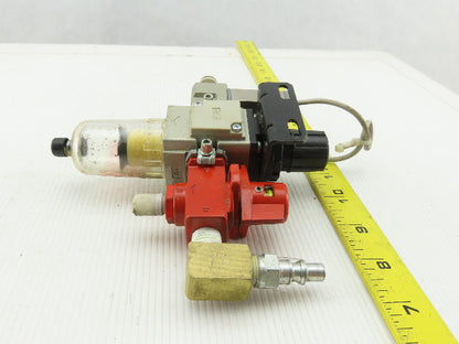 SMC AW2002BE Pneumatic Filter Regulator Lockout Valve Pressure & Switch Assembly