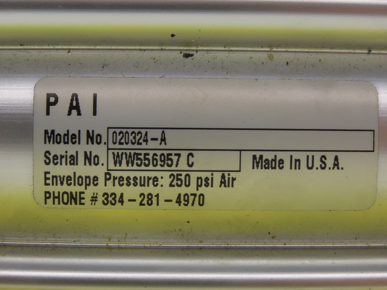 PAI 020324-A 2-1/4" Bore 3" Stroke Double Acting Air Cylinder