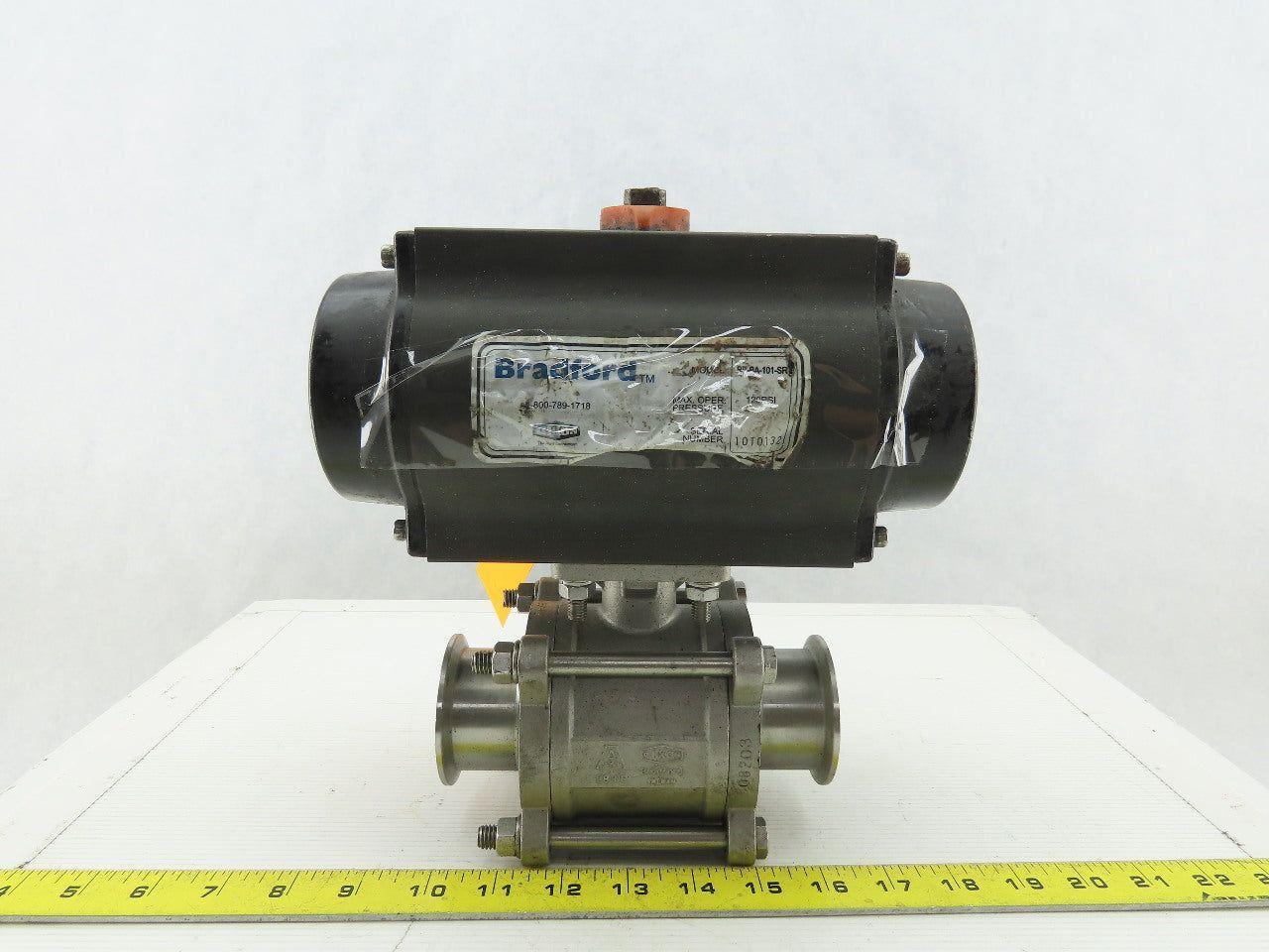 Bradford Dixon RP-BA-101-SR Pneumatic Actuator 1-3/4" Sanitary Ball Valve