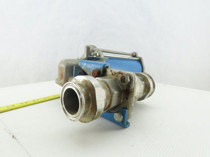 Jamesbury Pneumatic Actuator Stainless Steel 1-1/2" Sanitary Ball Valve