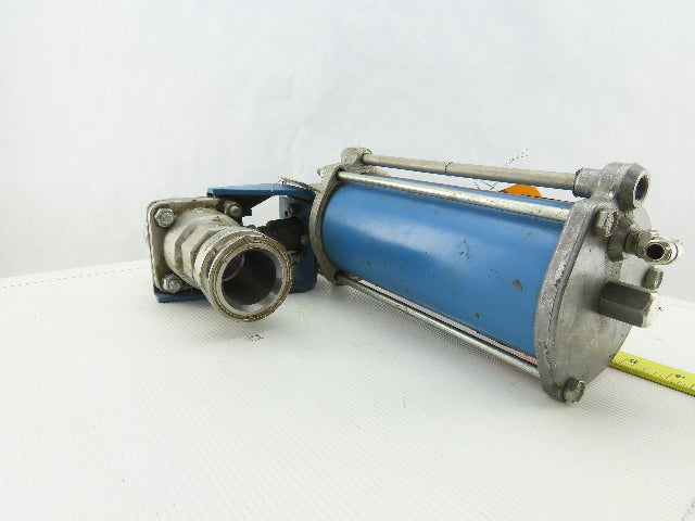 Jamesbury Pneumatic Actuator Stainless Steel 1-1/2" Sanitary Ball Valve