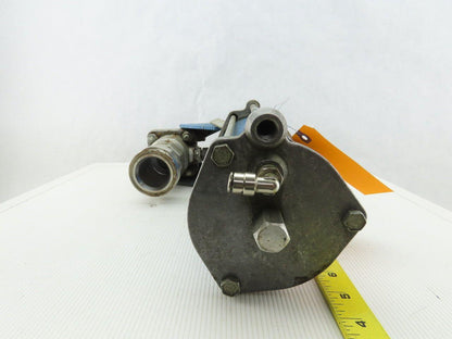 Jamesbury Pneumatic Actuator Stainless Steel 1-1/2" Sanitary Ball Valve