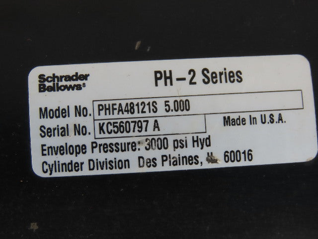 Schrader Bellows PHFA481215 5.00 Hydraulic Tie Rod Cylinder 5" Bore 5" Stroke