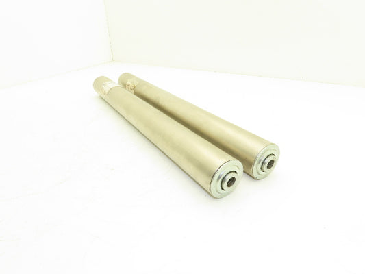 2" Gravity Conveyor Idler Roller 20"BF 7/16" Hex Bore Steel  Lot of 2