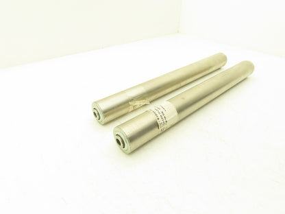 2" Gravity Conveyor Idler Roller 20"BF 7/16" Hex Bore Steel  Lot of 2