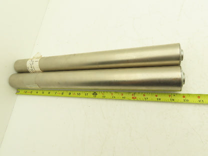 2" Gravity Conveyor Idler Roller 20"BF 7/16" Hex Bore Steel  Lot of 2