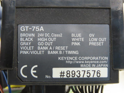 Keyence GT-75A & DL-RB1 Contact Sensor Amplifier Panel Mount Expansion Assembly