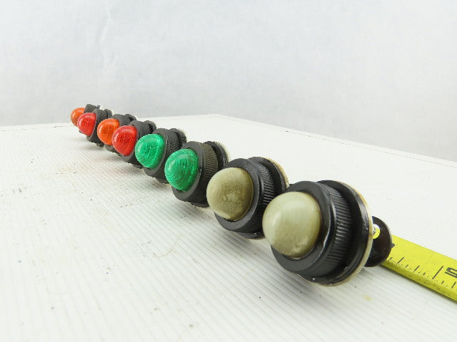 Fuji Electric DR30DOL Red White Amber Green Indicator Light 30V Lot of 8