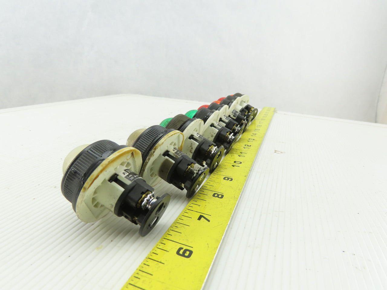 Fuji Electric DR30DOL Red White Amber Green Indicator Light 30V Lot of 8