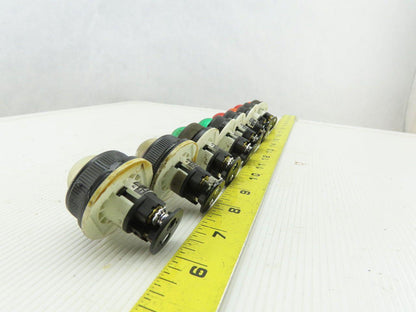 Fuji Electric DR30DOL Red White Amber Green Indicator Light 30V Lot of 8