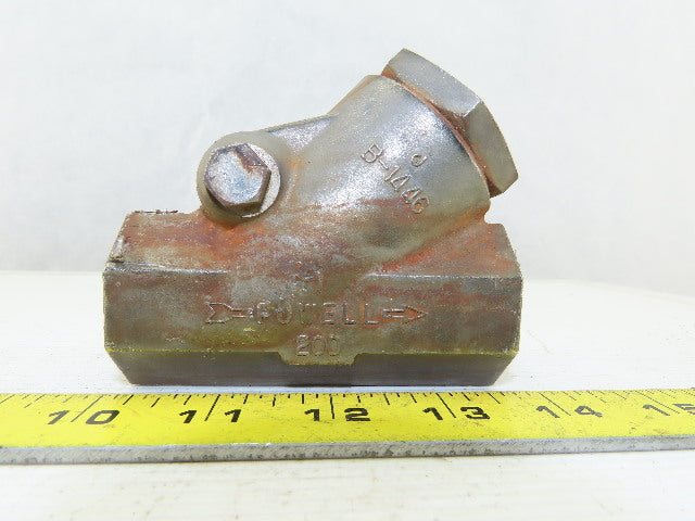 Powell B-1446 200 Y-Pattern Swing Check Valve Stainless Steel 1" NPT