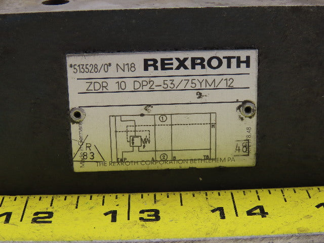 Rexroth ZDR10 DP2-53/75YM/12 Direct Operated Pressure Reducing Hydraulic Valve