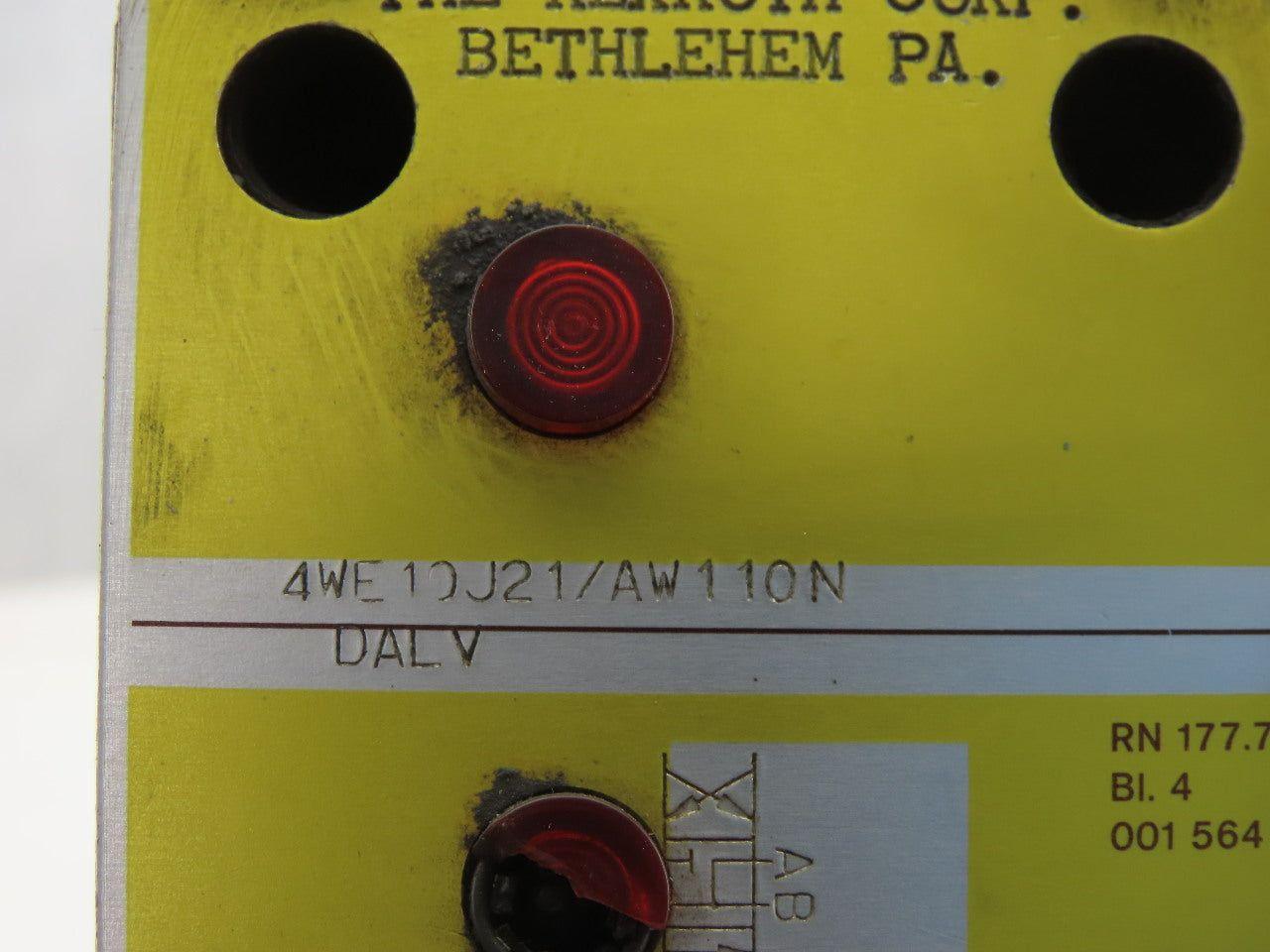 Rexroth 4WE10J21/AW110N Hydraulic Directional Control Solenoid Valve