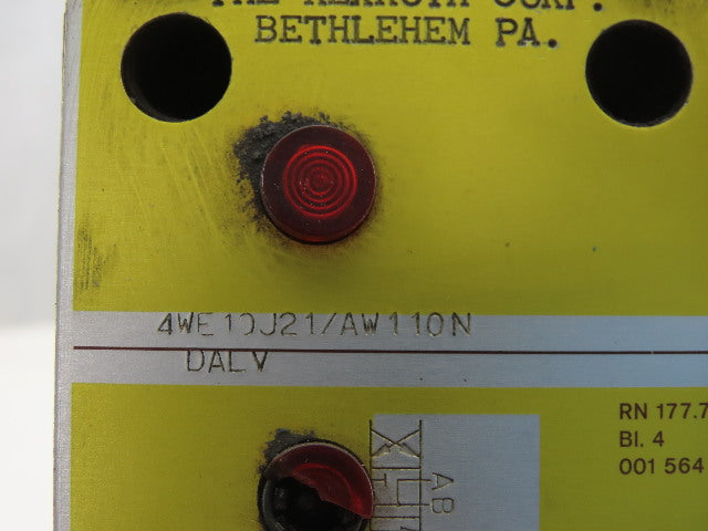 Rexroth 4WE10J21/AW110N Hydraulic Directional Control Solenoid Valve