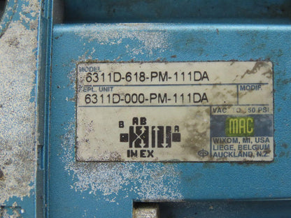 MAC 6311D-618-PM-111DA Pneumatic Valve 120V Coil W/Manifold